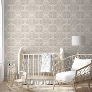 Modern Vintage Delicate Floral Motif Wallpaper