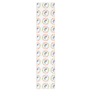 Modern vintage Easter bunny and eggs Short Table Runner