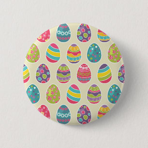 Modern Vintage Easter Eggs Decoration Pattern 6 Cm Round Badge