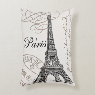MODERN VINTAGE EIFFEL TOWER DECORATIVE CUSHION
