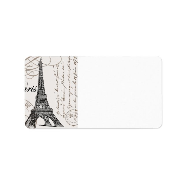 modern vintage Eiffel Tower Label (Front)