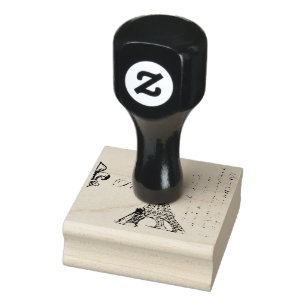 MODERN VINTAGE EIFFEL TOWER RUBBER STAMP