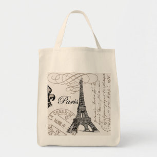 modern vintage Eiffel Tower Tote Bag