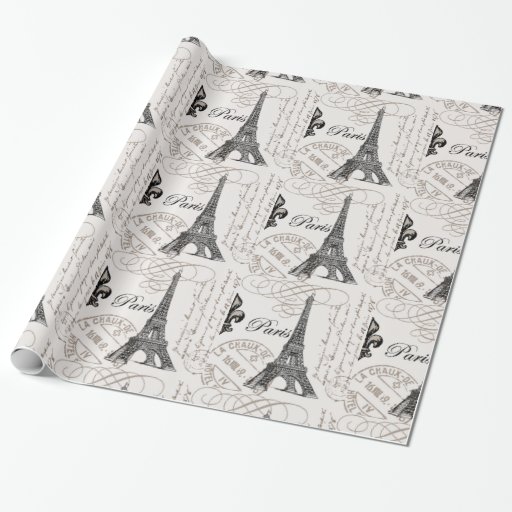 Image of modern vintage Eiffel Tower Wrapping Paper