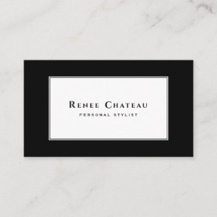Modern Vintage Elegant Black White Professional Business Card