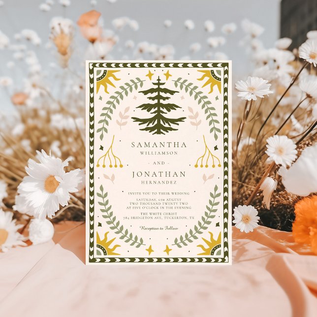 Modern Vintage Enchanted Forest Wedding Invitation (Creator Uploaded)
