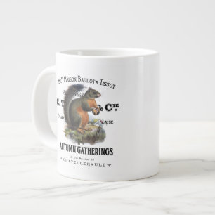 modern vintage fall squirrel large coffee mug