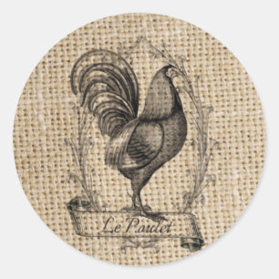 Modern vintage Farm Chicken french country rooster Classic Round Sticker