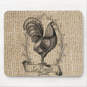 Modern vintage Farm Chicken french country rooster Mouse Mat