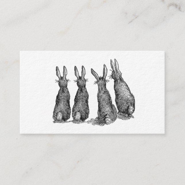 Modern vintage farmhouse Easter rabbits Business Card (Front)