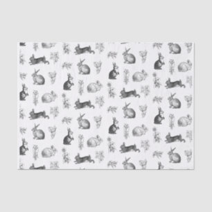Modern vintage farmhouse Easter rabbits Tissue Paper