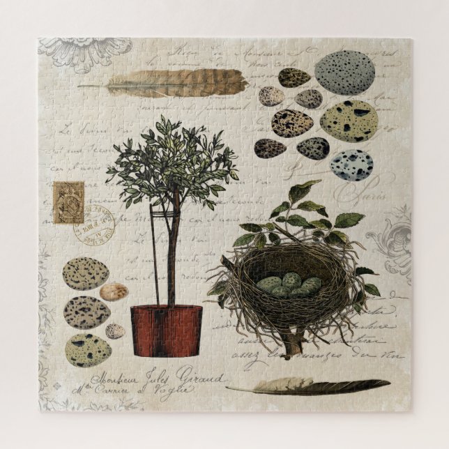Modern vintage farmhouse nature puzzle (Vertical)