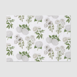 Modern Vintage Farmhouse white flower garden Tissue Paper
