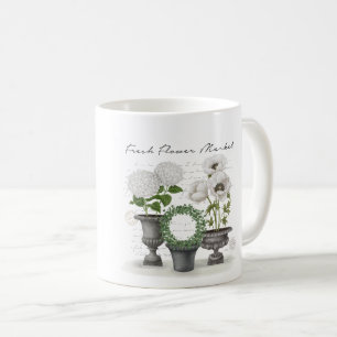 MODERN VINTAGE FARMHOUSE WHITE GARDEN COFFEE MUG