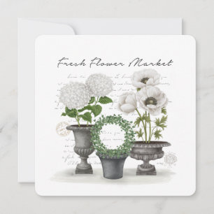 MODERN VINTAGE FARMHOUSE WHITE GARDEN INVITATION