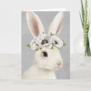modern vintage farmhouse white rabbit card