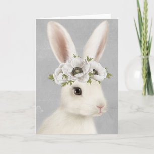 modern vintage farmhouse white rabbit card