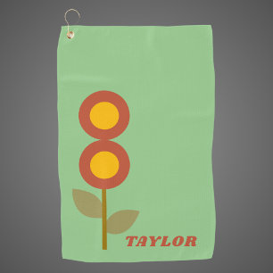 Modern Vintage Floral Cute Golf Towel