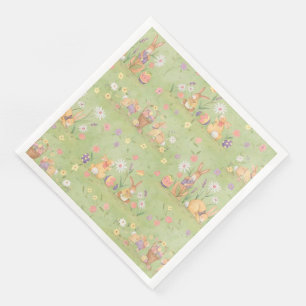 Modern Vintage Floral Paper Dinner Napkins