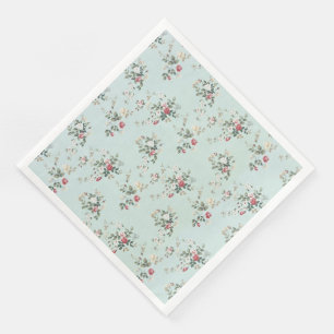 Modern Vintage Floral Paper Dinner Napkins