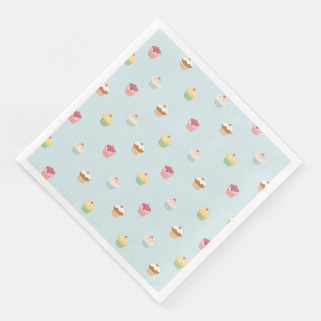 Modern Vintage Floral Paper Dinner Napkins (Corner)