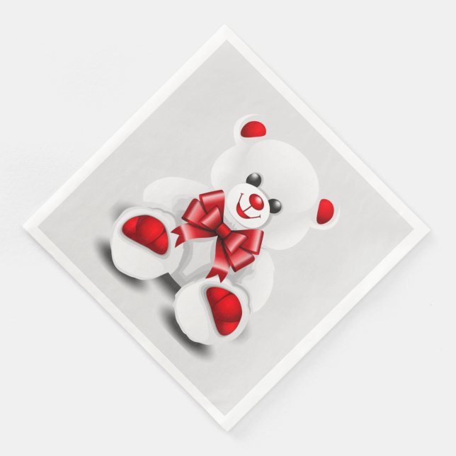 Modern Vintage Floral Paper Dinner Napkins (Corner)