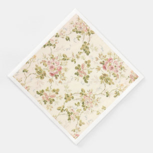Modern Vintage Floral Paper Dinner Napkins