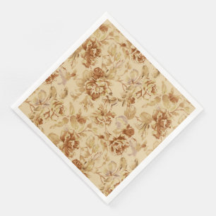 Modern Vintage Floral Paper Dinner Napkins