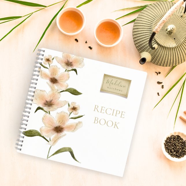Modern Vintage Floral Personalised Recipe Notebook (Creator Uploaded)