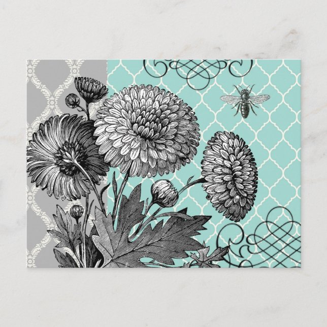 Modern vintage floral postcard (Front)