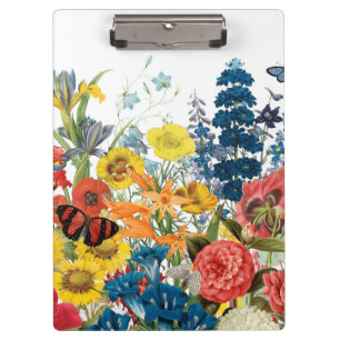 modern vintage flowers clipboard