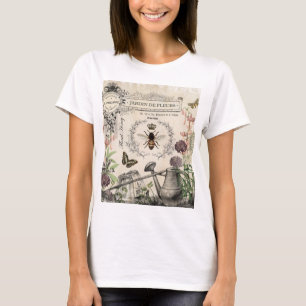 Modern Vintage French Bee garden T-Shirt
