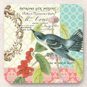 Modern Vintage French Bird coaster