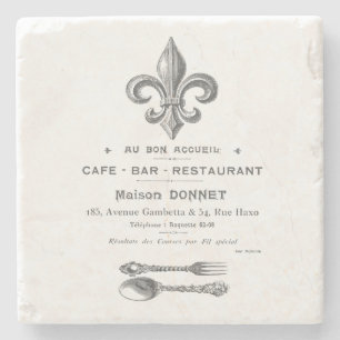 MODERN VINTAGE FRENCH BISTRO STONE COASTER