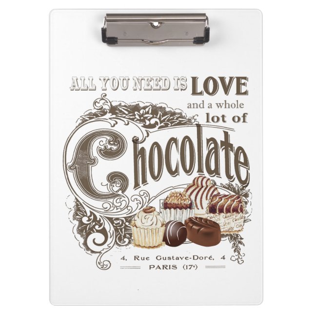 modern vintage french chocolates clipboard (Front)