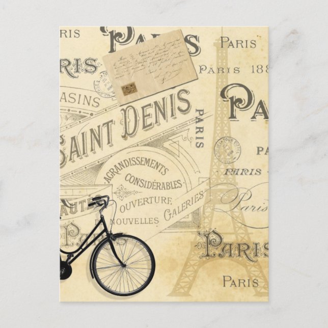 Modern Vintage French  collage Postcard (Front)