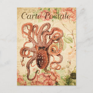 Modern Vintage French collage Postcard