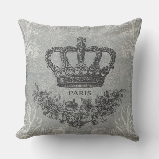 modern vintage french crown cushion (Front)