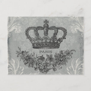 modern vintage french crown postcard