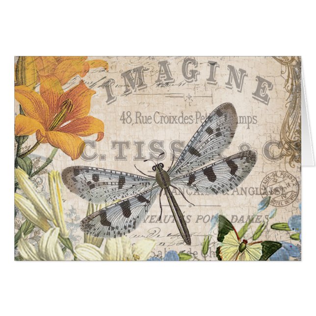 modern vintage french dragonfly (Front Horizontal)