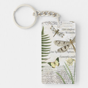 modern vintage french dragonfly key ring