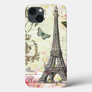 modern vintage french eiffel tower iPhone 13 case