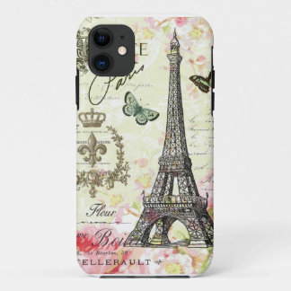 modern vintage french eiffel tower iPhone 11 case