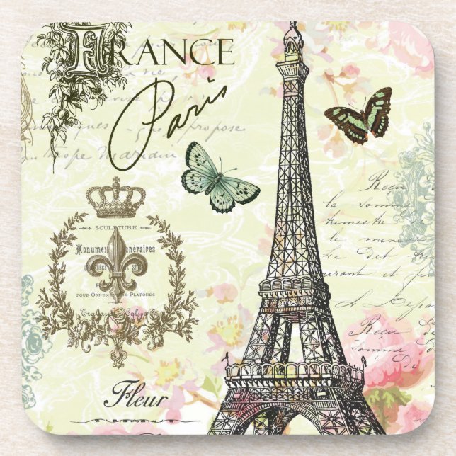 modern vintage french eiffel tower coaster (Front)