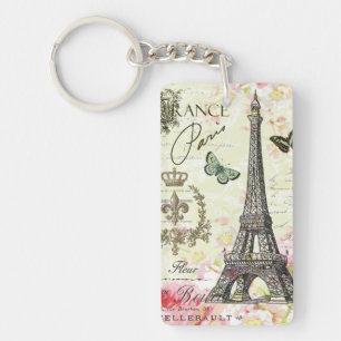 modern vintage french eiffel tower key ring