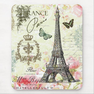 modern vintage french eiffel tower mouse mat