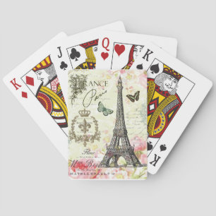 modern vintage french eiffel tower playing cards