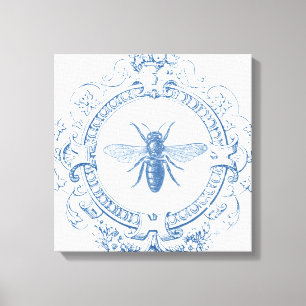 Modern Vintage French farmhouse bee Canvas Print