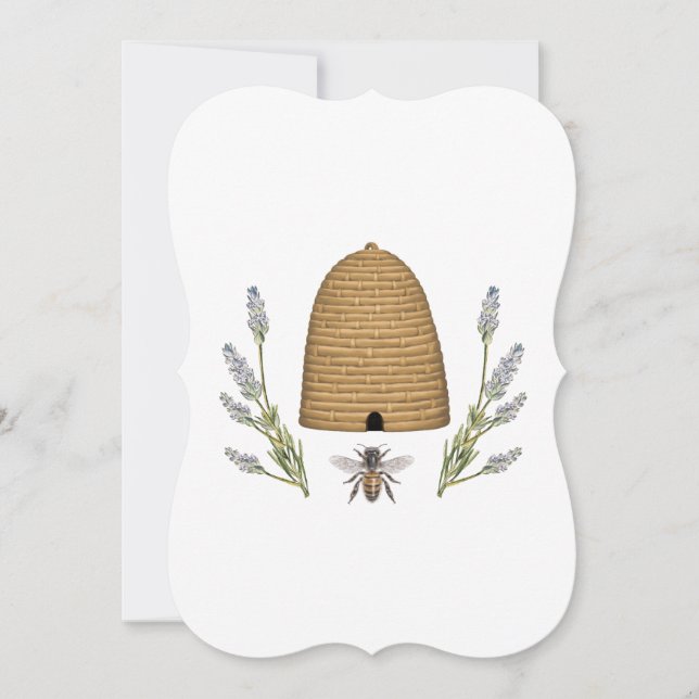 Modern vintage french farmhouse bee invitation (Front)