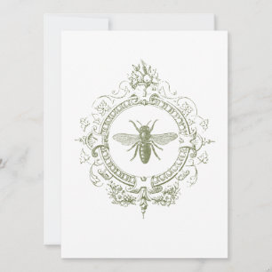 Modern Vintage French farmhouse bee Invitation